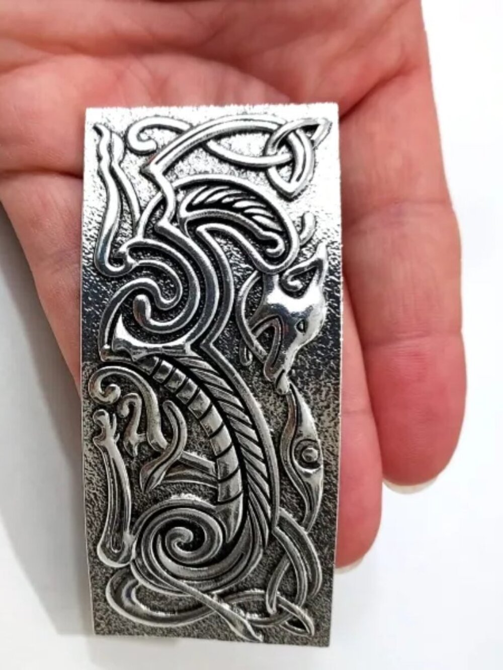 Celtic Dog Rectangular Hairclip - Picture 3 of 5